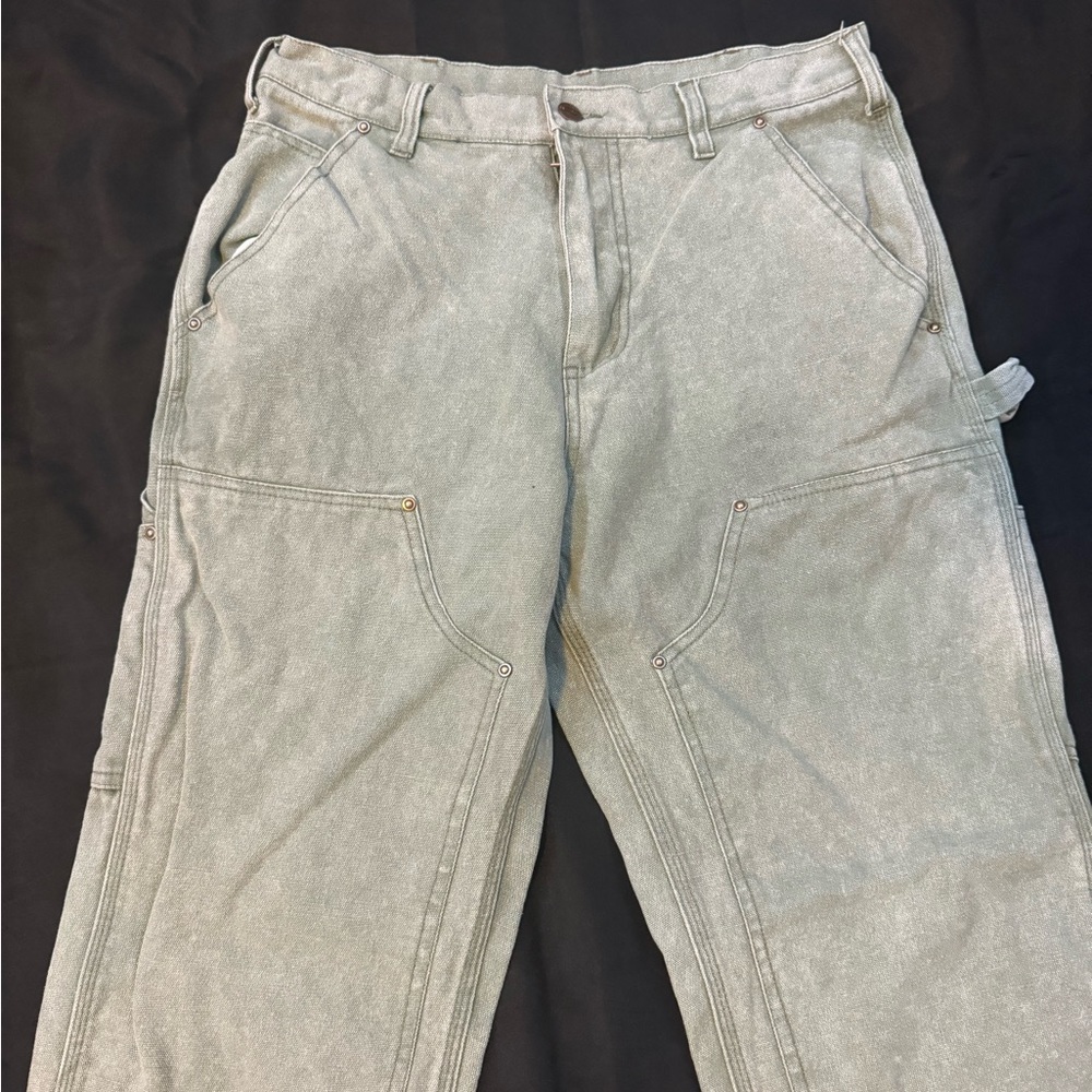 Vintage Sun Faded Green Carhartt Double knee Pants 32x30